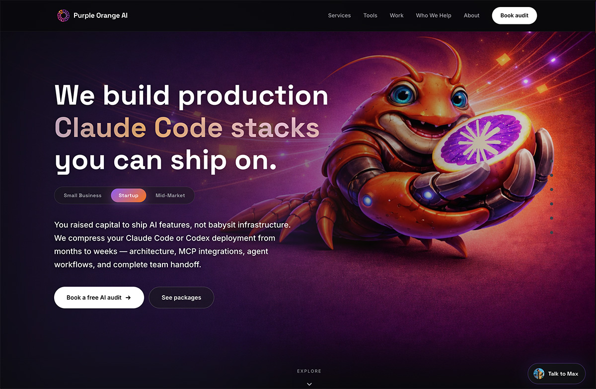Purple Orange AI production AI workflow audit visual